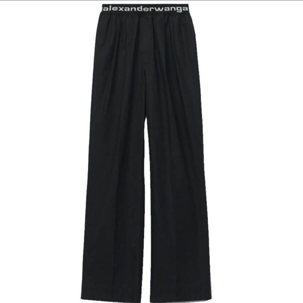 Alexander Wang Logo Waistband Wide-leg Trousers (XXS)